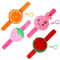 JWTRSVTY 4PCS Plüsch Armband mit Geldbörse, Plüsch Obst Slap Armband, Süßes Plüsch Schnapparmband, Cartoon Plüsch Bracelets Slap Spielzeug, mit Erdbeerhanchen,Orange, Watermelon,Erdbeeren (Obst Serie)