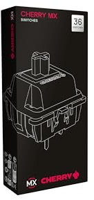 CHERRY MX2A Black Clear TOP Switch Kit, 36 Mechanische Tastatur-Schalter, für DIY, Hot Swap oder Gaming-Keyboard, Linearer Switch ohne klick, Kraftvoll & Direkt