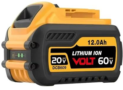18Ah 20V/60V Lithium Battery Compatible with DeWalt FLEXVOLT MAX DCB609/DCB606/DCB612 & DCD996/DCF885/DCS391 SeriesTools | High-Capacity 18000mAh Cordless Power Tool Battery(60V-20V 12Ah X1)