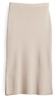 someday Damen Midirock | OTOINI Bleistiftrock aus softem Rippstrick Natural Glaze, 42