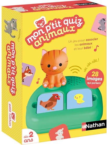 Nathan - Mein P' Quiz Tiere – Elektronisches Lernspiel – Lernen Sie Schreie, Babys und Tiere zu erkennen und zu kombinieren – Sprechen, Stellen Sie Fragen und beheben Sie alleine, ab 2 Jahren
