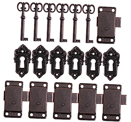 CTIRCHIU 6Sätze Vintage Möbel Schloss Antike Schmuckkasten Riegel für Holzprojekte Dekorative für Schränke und Aufbewahrungsboxen Installieren und