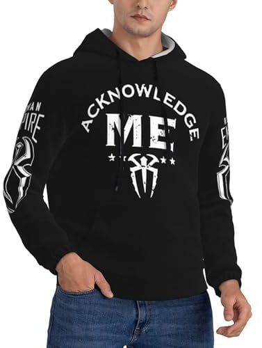QUYSTDGESWE Herren The Table Head Reigns Roman Kapuzenpullover lässige Pullunder-Kapuzenpullover langärmelige Pullunder-Sweatshirts für Herren Mehrfarbig S