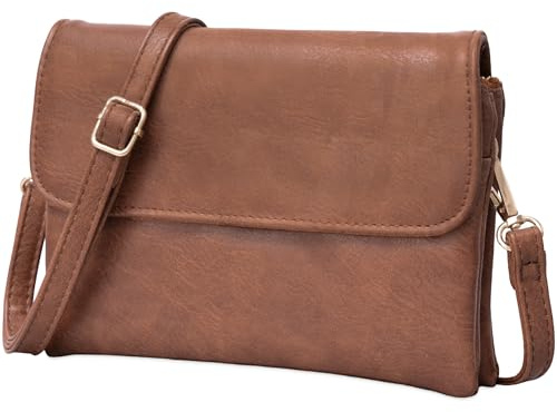 Toptime Umhängetasche Damen Klein, Handytasche zum Umhängen mit Kartenfächer, Crossbody Bag mit Verstellbarer Schultergurt, Handtasche Damen mit Mehreren Taschen für Reisen Einkaufen