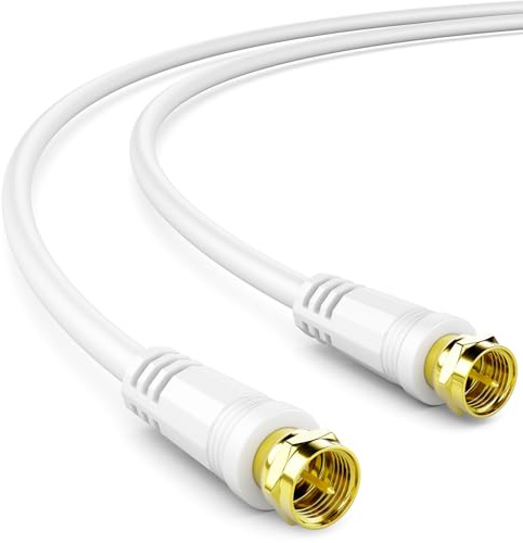 deleyCON 4m SAT TV Antennenkabel Koaxial Kabel HDTV 4-Fach - Weiß