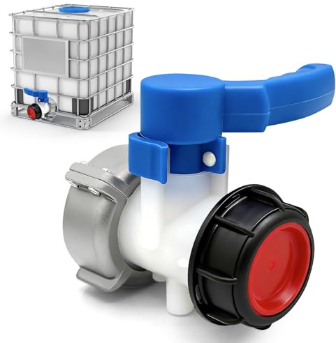 VEEKAY DN50 (75mm) Adaptador IBC,Adaptador para depósito de 1000L,Conexión Depósito Mariposa,Accesorios Universal Válvula,para contenedor IBC depósito de Agua de Lluvia