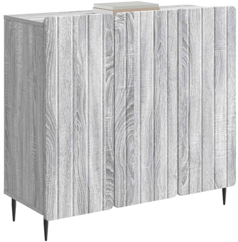 vidaXL Sideboard Graues Sonoma 89 x 34,5 x 82 cm Holzwerkstoff, Wohnzimmer Aufbewahrung, rechteckiger Sideboard, moderner Schrank, stylische Möbel, platzsparende Lösung
