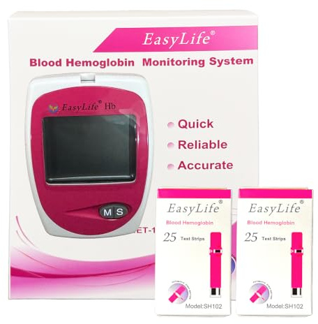 Home Hemoglobin Test Device - Starter Kit With Everything Required (50 Hb Strips)