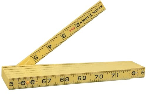 Klein Tools 910-6 Folding Ruler 6-Foot, Durable Fiberglass, Inside Reading