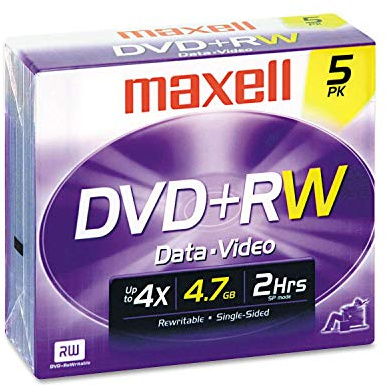 Maxell DISC,DVD+RW,JC,5/PK