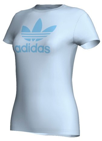 adidas Damen T-shirt Tee Trefoil, dawn blue/zenith, 40, X33489