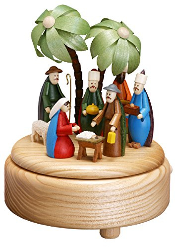 Rudolphs Schatzkiste Spieldose mit Christi Geburt bunt BxHxT 16x18x16 cm NEU Spieluhr Spielwerk Musikdose Musik Figur Seiffen Erzgebirge Holz Dekoration Weihnachten