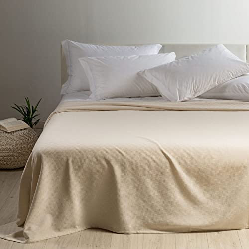 Caleffi - Copriletto-non-trapuntato Rodeo Tinta Unita Matrimoniale Avorio