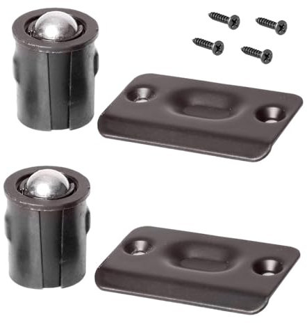 Ilyapa Set of 2 Ball Catch Door Hardware, Oil Rubbed Bronze Ball Catches for Interior Doors, Latch Hardware for Closet or Cabinet