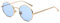 Inlefen Sonnenbrille Männer Frauen Runde Retro Vintage Kreis Stil Sonnenbrille Farbige Metallrahmen Brillen Gold blau