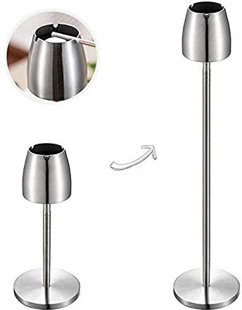 ECOSWAY Cendrier évolutif en acier inoxydable, portable, résistant au vent, pour la maison, l'extérieur, le bar, le bureau