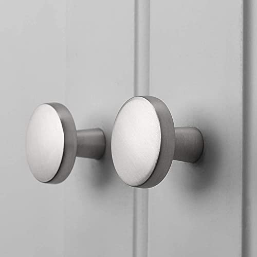 goldenwarm 15 Stück Schrankknöpfe Möbelknöpfe Edelstahl Gebürstet Silber- Möbelgriffe Vintage Schubladenknöpfe Kommode Türgriffe Schrank Griffe Möbel Runde