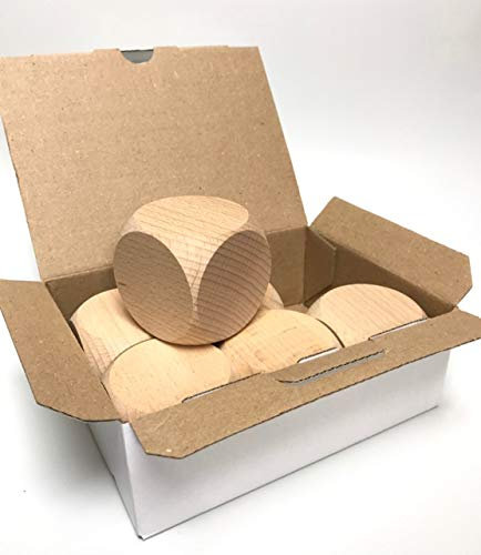 6er Set Blanko-Spielwürfel 50x50x50mm