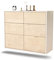 Dekati Sideboard Tempe hängend (92x77x35cm) Korpus Weiss matt - Front Holz-Design Zeder - Push to Open
