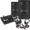 VONYX Complete DJ Equipment Packages for Beginners, Full DJ Setup with Twin CD Mixer, Bluetooth, 12 Passive Speakers, Headphones & Microphone Kit for Home & Small Venue Use