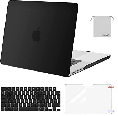 MOSISO Cover Compatibile con MacBook Pro 16 Pollici Custodia 2025 2024 2023 2022 2021 M4 M3 M2 M1 A3403 A3186 A2991 A2780 A2485,Case&Copritastiera&Proteggi Schermo&Storage Borsa,Nero