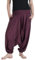 Vishes - Alternative Bekleidung - Lange Unisex Baumwoll Haremshose Schlupfhose Einfarbig Einheitsgröße 34-46 Dunkelrot