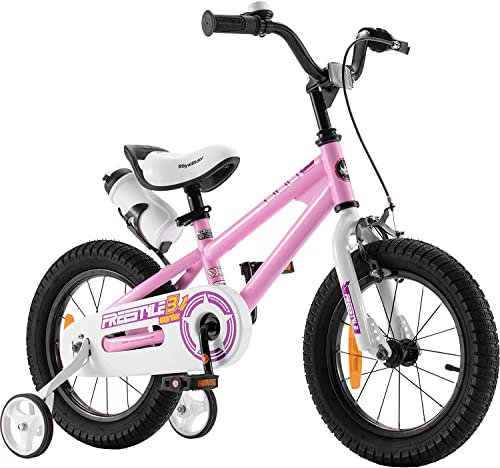 Royal Baby Freestyle Kinderfahrrad Jungen Mädchen mit Handbremse und Rücktritt 14 Zoll Fahrrad Rosa