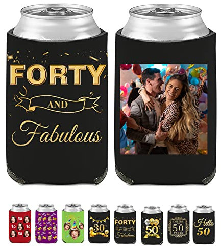 Benutzerdefinierte Geburtstag kann Kühler Ärmel personalisierte Bulk Bier Flasche Getränkehalter mit Foto Name Jahr