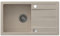 VBChome Fregadero de granito beige 77 x 43,5 cm para empotrar con escurridor moteado reversible y sifón