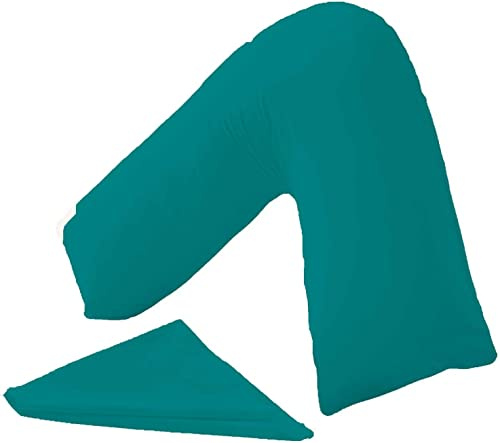Night Zone V Shaped Polycotton Pillow Case Cover Nursing Pregnancy Maternity Orthopaedic Support PillowCase (Teal)