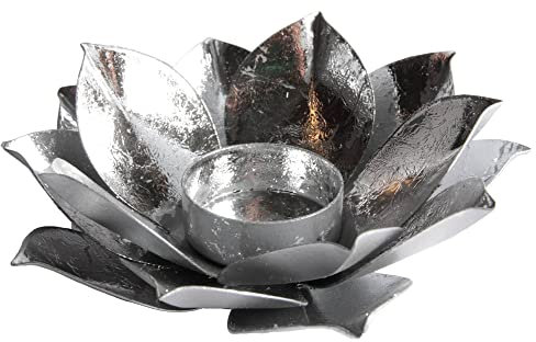 Teelichthalter Lotus Silber