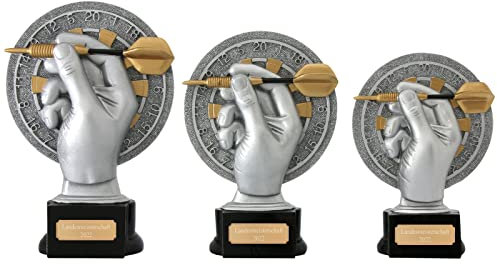 Druckspezialist Dart Pokal VITTEL Trophäe schwer mit Gravur (M 175mm hoch)