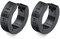 BlackAmazement 2er Set 316L Edelstahl Creolen Huggie Ohrring Piercing Runen geprägt Wikinger Kelten Schriftzeichen schwarz silber Biker Herren Damen (Schwarz)