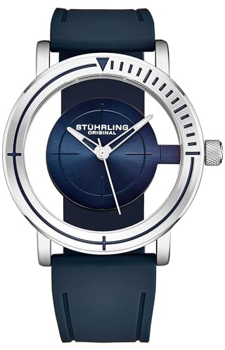 Stuhrling Sniper 3915 Quarzuhr, 40 mm Gehäuse, klassischer Fliegerstil mit Kautschukarmband