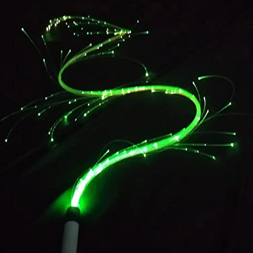 130 CM LED Fruste da Ballo in Fibra Ottica LED Frusta a Fibra Ottica Luce 130 Pezzi Fibra Ottica da 0,5 mm 4 modalità Sparkle Flow Giocattolo Frusta illuminante Puntelli per Feste, Funzionamento a ba