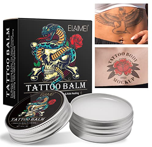 CCKULOOB Tattoo crema de mantequilla profesional Balm Tattoo Crema Tatuaje Natural Mantequilla vegana para el cuidado del tatuaje, Que Reparan, Protegen e Hidratan la Piel, 30G