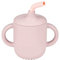Nattou Gobelet en Silicone pour Enfants, à 3 pièces, 1 Gobelet avec Couvercle, 1 Paille, 1 Brosse de Nettoyage, sans BPA, Silicon, Rose