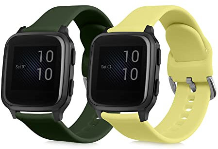kwmobile Armband S kompatibel mit Garmin Venu Sq Music/Sq - 2x Fitnesstracker Sportarmband aus TPU und Silikon