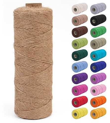 JeogYong 1 mm Jute-Schnur 1.8 m, natürliche, dicke Gartengarn für Handwerk, Bindfaden, robuste Outdoor, Hanfschnur für Gartenarbeit, Handwerk, Pflanzen, Verpackungsmaterialien (braun)