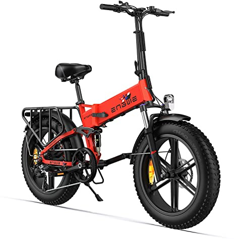 ENGWE 250W Folding Electric Bike, 20×4.0 Off-Road E-Bike with 7-Speed Gear, 48V 13Ah Removable Battery - Speed Up to 25KM/H, Range Up to 100KM