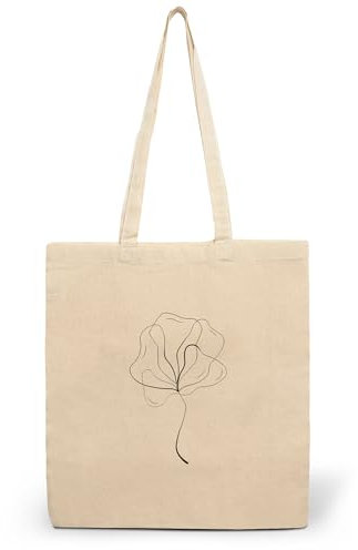 CLAMATO Tote bag tela in Cotone 38x42cm - Shopper in tessuto - Borse shopping - Canvas 130 g/m2 (Foglia)