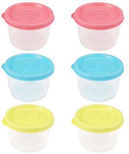 6 Pezzi Contenitori Ermetici per Alimenti Piccoli, Contenitori per Freezer Riutilizzabili, Contenitore Piccolo in Plastica per Alimenti con Coperchio, per Salsa Zuppe Condimenti Creme (160 ml)