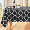 smiry Tischdecke Abwaschbar Rechteckig 140x220cm Tischtuch Polyester Wasserabweisend Lotuseffekt Marokkanisch Tischwäsche Schmutzabweisend Abwischbare Tafeldecke für Outdoor Party Küche,Schwarz
