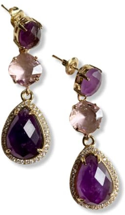Orecchini con cristalli lilla e ametista