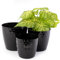 Home Garden Ornaments Noir Pot de Fleur Interieur Lot de 3 Tailles 14/16/18 cm - Pot de Fleurs Exterieur avec Surface en Cristal Brillant - Décoratif Pots de Fleurs - Pot Plante Plastique (Noir)