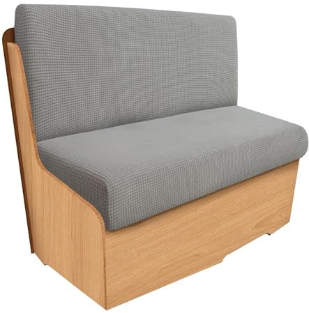 SYLC 2 Stücke Wohnmobil Esstischkissenbezüge Jacquard Ersatzbezüge Für Wohnwagen Bezug Für RV Esstischsitzbezüge Anhänger Überzügen Sofakissen (Light Grey,Set of 2)