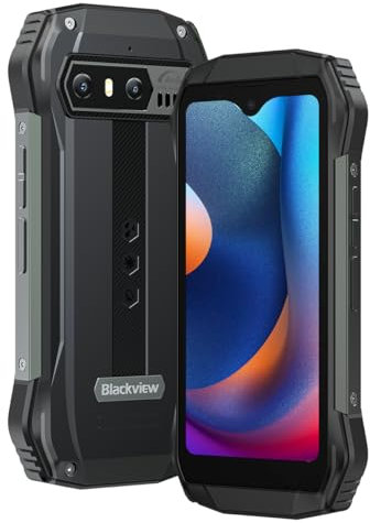 Blackview N6000SE Mini Smartphone Incassable, Ecran 4.3'', 13MP+8MP Caméra, MTK8788 12Go+128Go, IP68 IP69K Etanche Android 13 Téléphone Débloqué Robuste, Mode Gant, Batterie 3700mAh, GPS NFC Noir