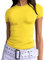 OYIGELZ Women's Basic T-Shirt Short Sleeve Crop Top Y2K Slim Fit Tops Casual Tee Shirts Streetwear(Yellow-D1,XS)