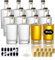 YBCPACK Lot de 12 bouteilles en verre de 100 ml à remplir, petites bouteilles d'alcool avec bouchons, bouchons rétractables, entonnoirs, étiquettes – Bouteilles de liqueur vides parfaites pour les