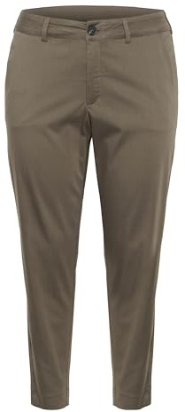 KAFFE CURVE Casual Hose KCleana Damen Hose Slim Fit Große Größen Casual Chino Stoffhose 46, Major Brown